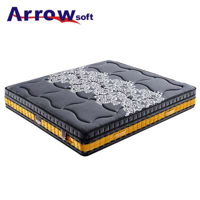 Luxury bedroom memory foam spring golden knitted fabric king mattress