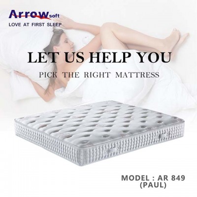 Arrowsoft  pocket  spring  five  star  hotel  mattresses  with   memory  foam